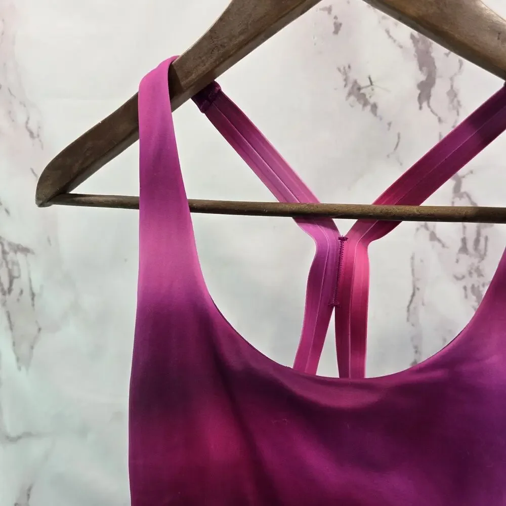 Athleta Swim Suit Womens XXS 2XS Pink Racerback Bathing One Piece Malibu Ombre